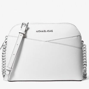 🎁🎄NWT Michael Kors Jet Set Travel Medium Saffiano Leather Crossbody Bag White